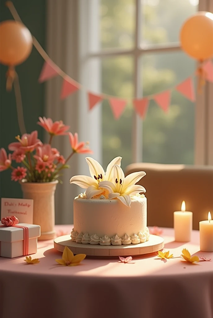 Birthday party small lily cake