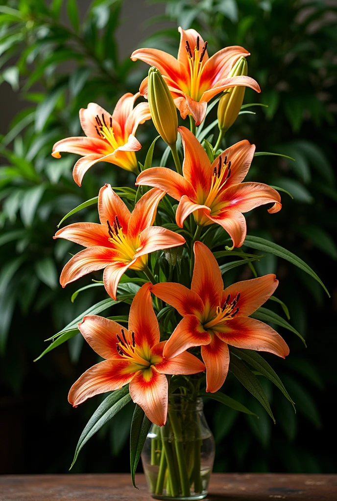 Festive bouquet of lilies