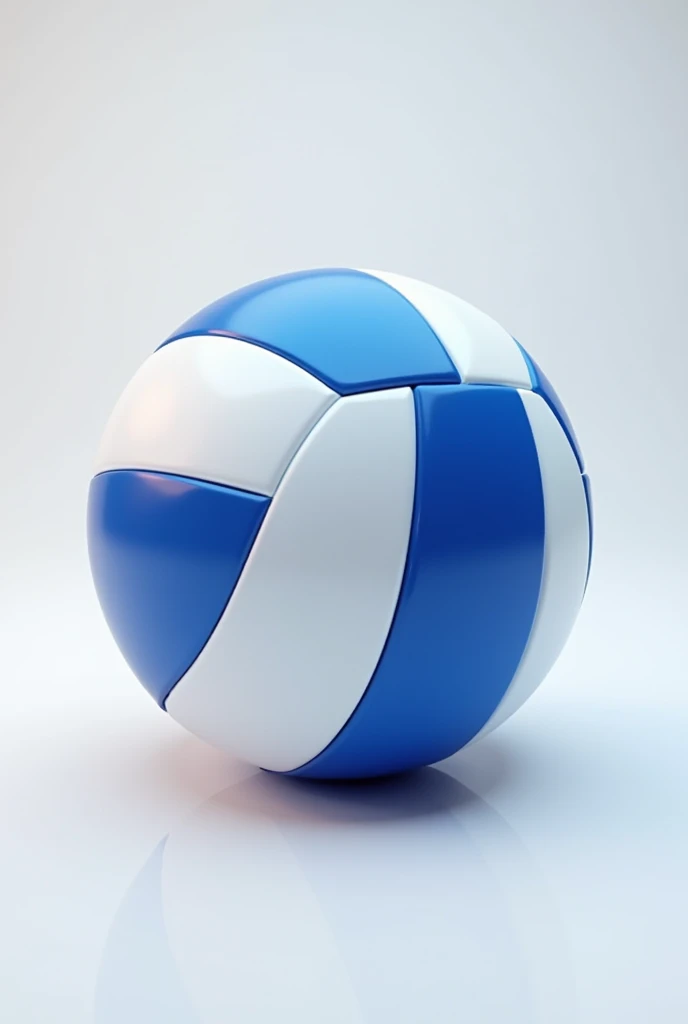 a volleyball with white and blue stripes made