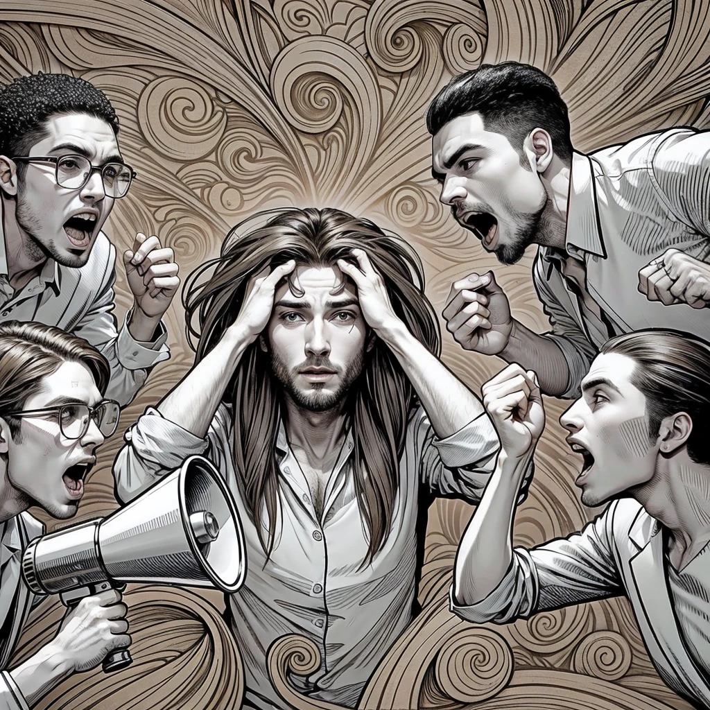 Create such image add full white men with lighter hear and no beard having stylish hairstyles