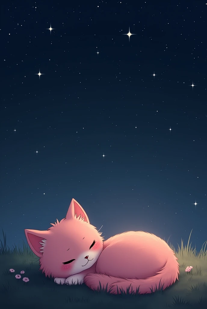 Resting Under the Stars ,That night, the pink hair kitten cat curls up under the stars, her heart filled with contentment. The sky is clear, and the stars twinkle above her. She knows that her journey has only just begun, but for now, she is at peace, ready to face whatever the future holds. The small pink cat drifts off to sleep, dreaming of new adventures yet to come.