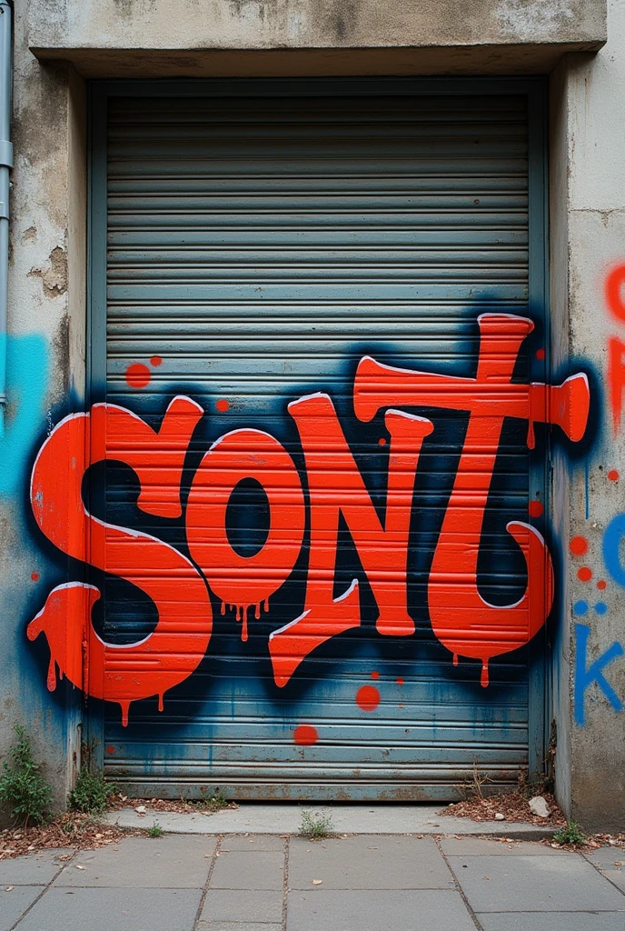 Draw a Bombing style graffiti with the word Sont