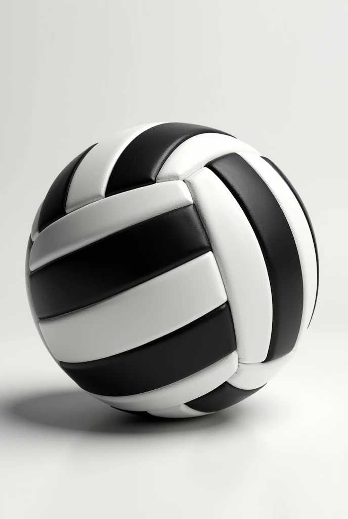 a volleyball with black and white stripes made