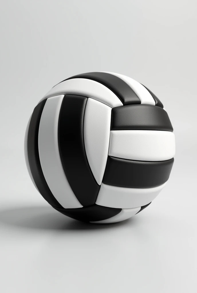a volleyball with black and white stripes made