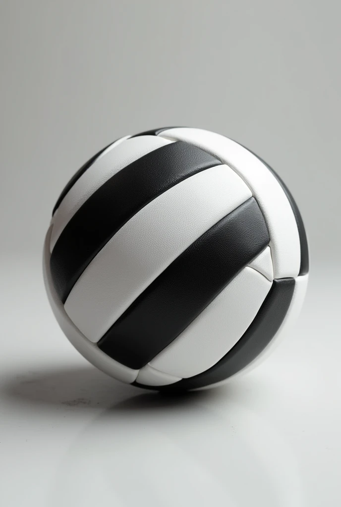 a volleyball with black and white stripes
