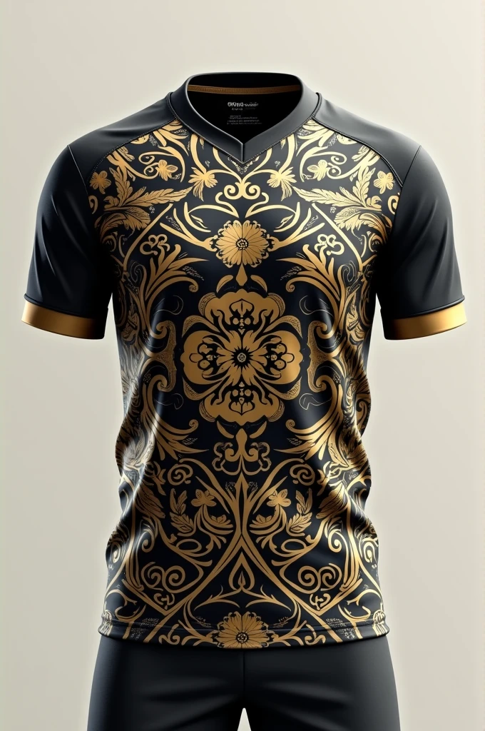 Football shirt pattern, gold, black, white, feng shui