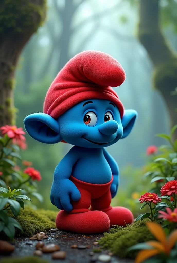 Smurf with red skin