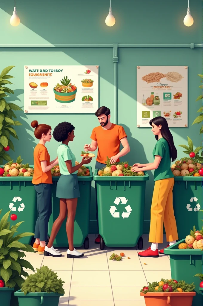 Create a image of food waste management campaign