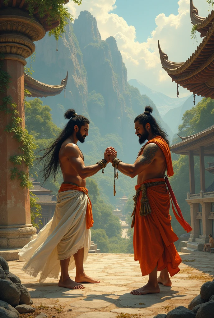 Kalki training with lord Parashurama with swad in Shambhala village