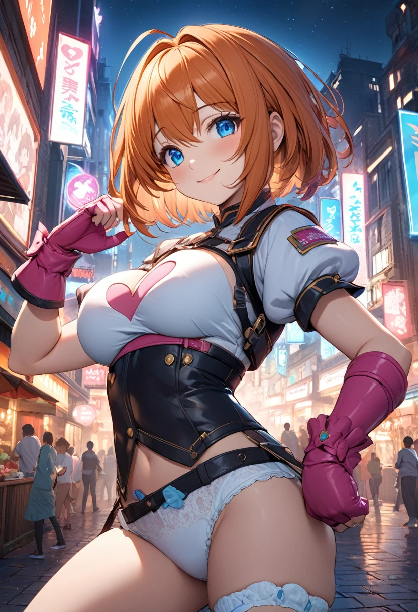 maid girl,((1girl)),((maid girl with extremely cute and beautiful orange hair)),

(large breasts:1.4),bountiful breasts,fluffy breasts,H cup bust,bust up,bulging bust top,(((orange twintails hair:1.35,colored inner hair,twintails,ear breathing))),((heterochromia:1.5, (orange_eye and yellow_eye))),intricate eyes,beautiful detailed eyes,symmetrical eyes,((fat)),(((lustrous skin:1.5,bright skin: 1.5,skin tanned,shiny skin,very shiny skin,shiny body,plastic glitter skin,exaggerated shiny skin,illuminated skin,wet legs))),(spider lower abdomen,narrow waist,wide hip,athletic body,inflated legs, thick thighs,detailed body,(detailed face)),

cute,slutty,seductive,erotic,(((nsfw))),

zettai ryouiki,(maid headdress),maid uniform,Headdress,(maid),sleeveless,mini skirt,boots,cleavage cutout,bare legs,clothes with a lot of lace frills,((wet clothes,intricate outfit,intricate clothes)),

(dynamic pose:1.0),solo focus,happy,((open mouth)),(centered,scale to fit dimensions,Rule of thirds),

cyberpunk city by the ocean at night, with bright neon signs and dark stormy clouds and puddles, scenery:1.25,nighttime, starry night, cosmos,Very dark night that makes the neon lights stand out, very bright neon lights,nighttime, starry night, cosmos,

artistic photography,(photography taken by sldr),highres, sharp focus,(ultra detailed, extremely detailed), (photorealistic artwork:1.37),(extremely detailed CG unity 8k wallpaper),((synthwave background theme)),(((vibrant colors))),intricate,(intricate background),(masterpiece),(best quality),perfect rendered face,perfect face details,realistic face,photo realistic,analog style,((intricate detail)),(((realism))),

