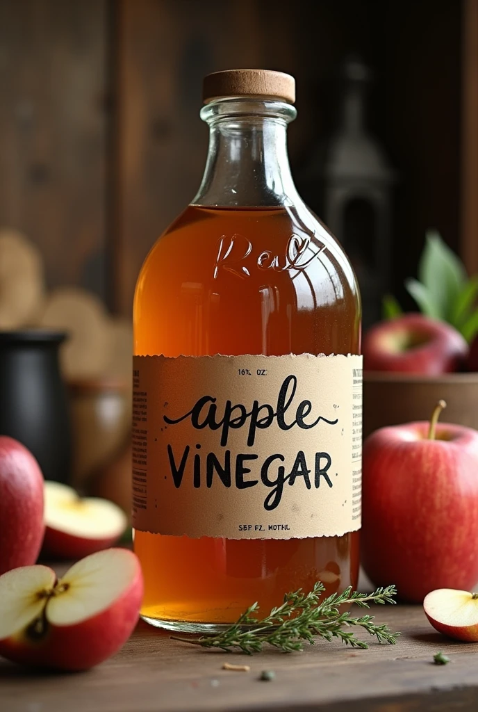 Create an apple cider vinegar jar with apple stock