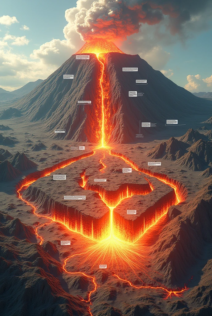 Can u make me an graphic organizer 3 boxes about volcanic eruption