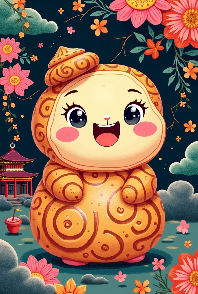 Simple print design that has to do with Asian Peruvian culture and that has cinnamonrroll as the main character