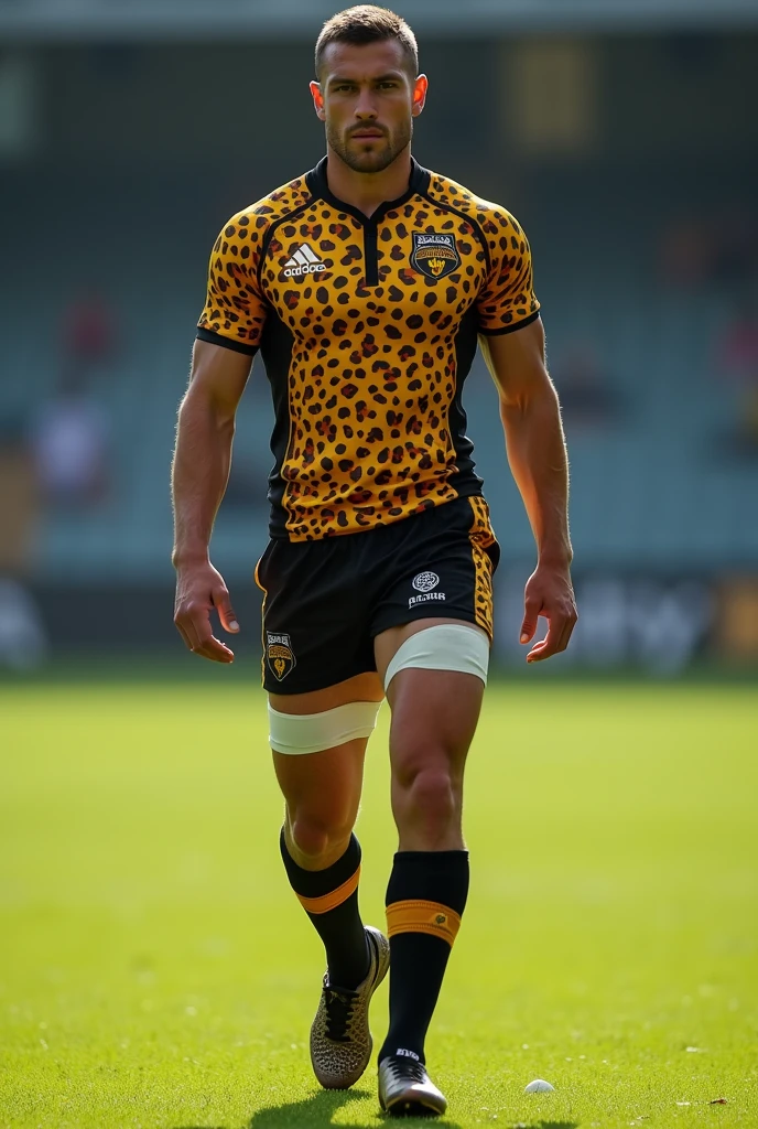 Create a cheetah-inspired rugby uniform 