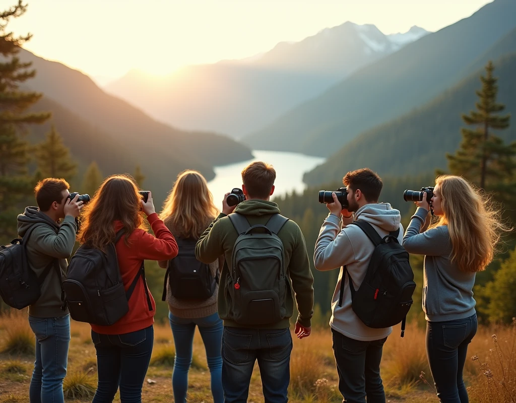 Group photography scenery