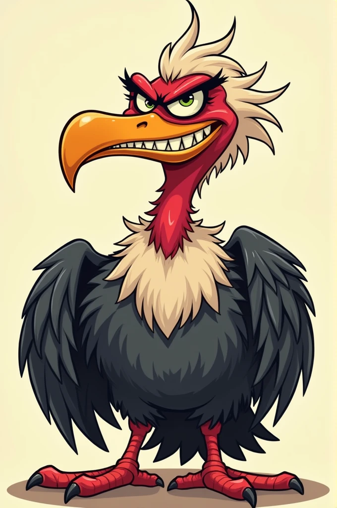 Bad vulture with smile cartoon 