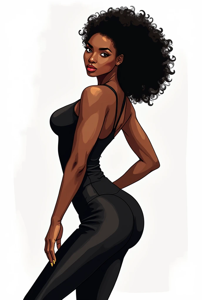 black woman body vector on white background