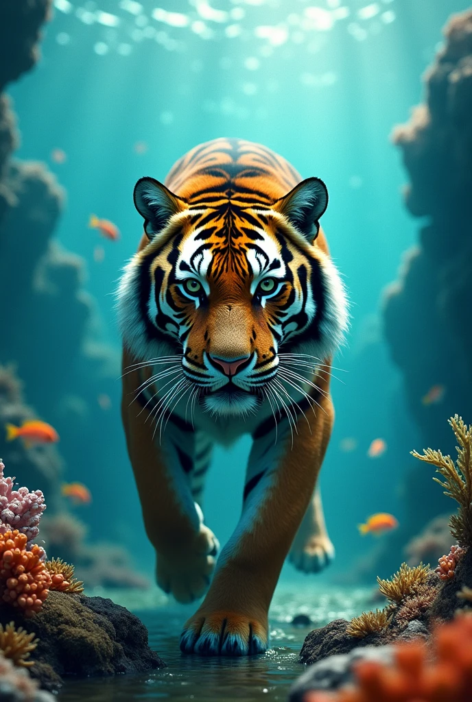 Underwater tiger