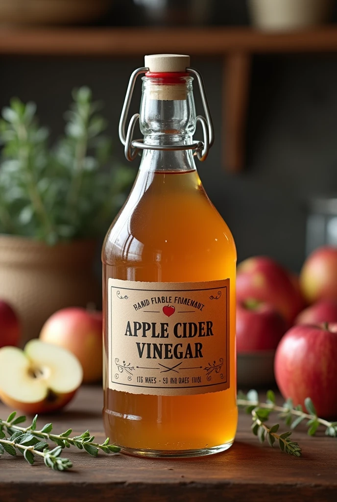 Create an apple cider vinegar jar with apple stock