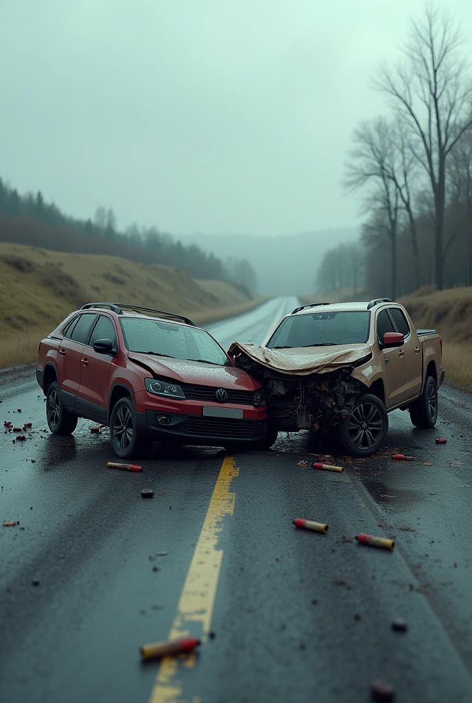 a car crash in road 