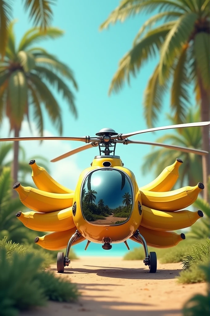 Helicopter with bananas instead of propellers