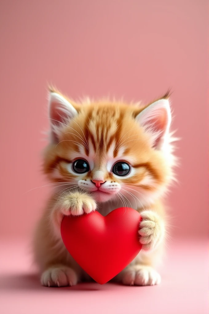 Cute kitten cat holding valentines day heart Generative AI
Cute kitten cat holding valentines day heart Generative AI