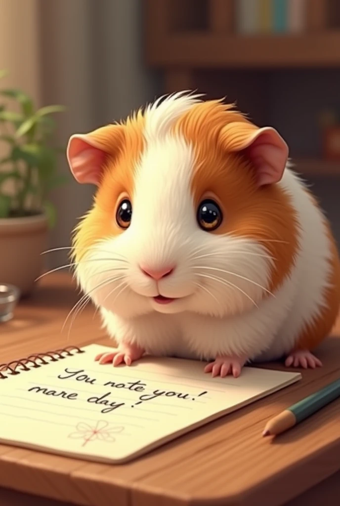 NOTE WITH A GUINEA PIG IN THE CENTER