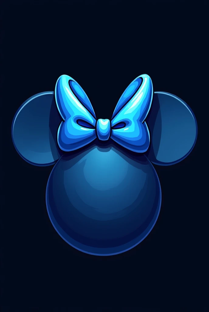 A drawing of Big Mouse Ears with blue and black colors, with a shiny blue bow, only the top part so I can cut it out