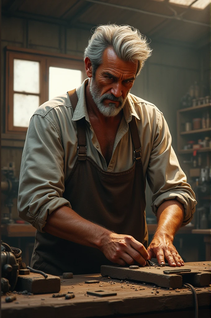 A man who is working