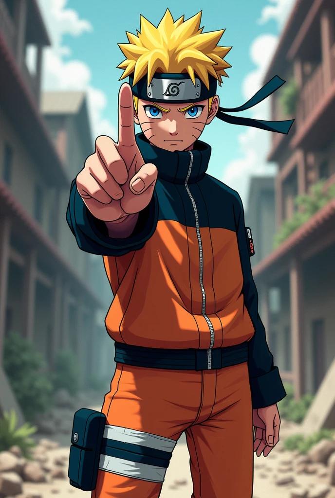 Naruto showing the middle finger