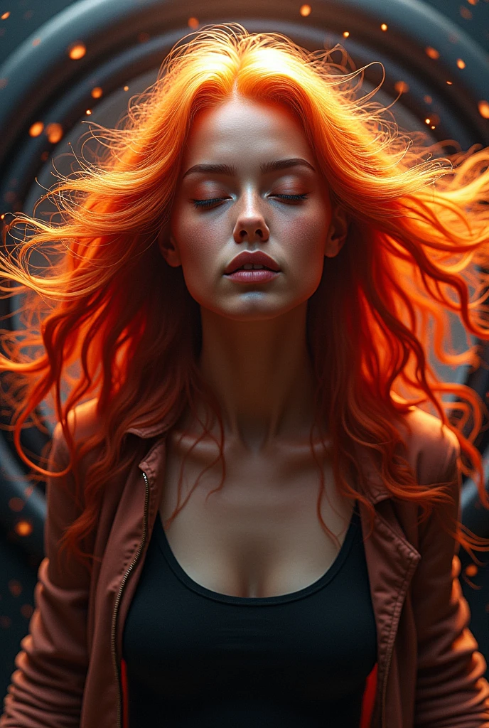Subwoofer, red hair, girl