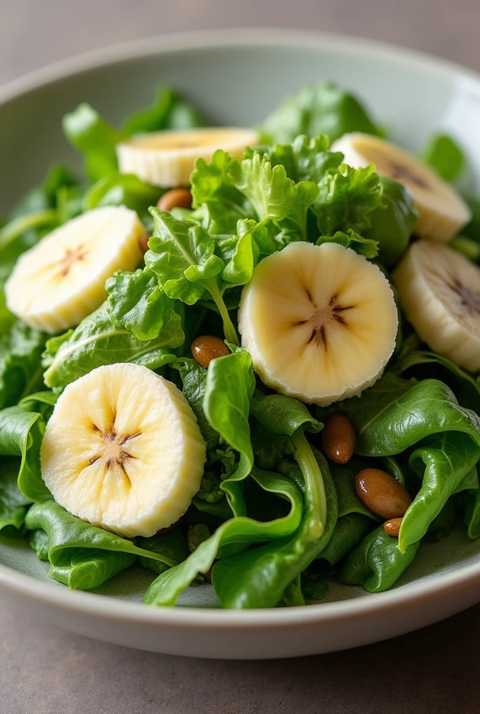 salad with banana and kangkong