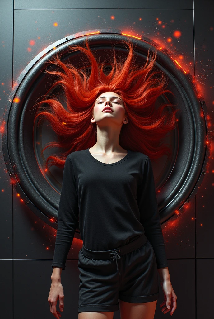 Subwoofer, red hair, girl