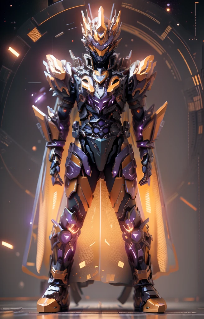 Keep the original image,Starry orange from multiple time and space plus purple from auxiliary tones(Ensure its layering and armor texture,Orange as main color)