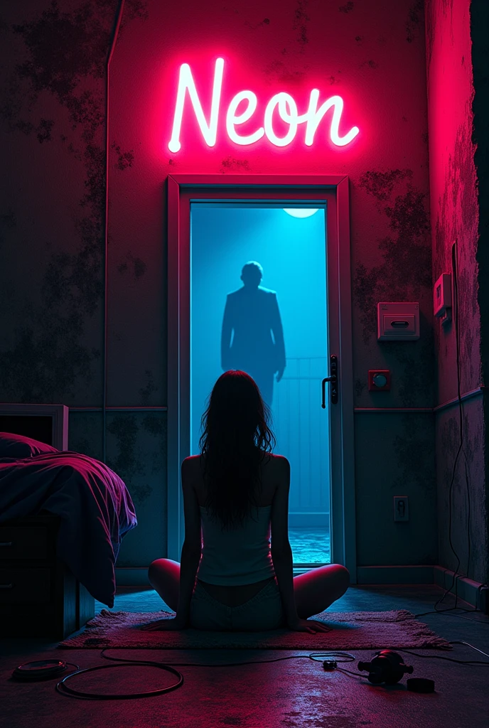 I want to draw the cover art for the new song of my band.
The song is call "NEON" and this is the idea for our the cover art:
"In the dark of the night a girl is sitting in her room and she can see in the other side of the apartment a strange silhouette that she can not understand if this is a real woman or a ghost.
In the wall of the room there is a big neon sign with the word "neon" and the ogo of the band".
The palette should be dark (primarily) and neon colours and all should be in style of golden age comic book