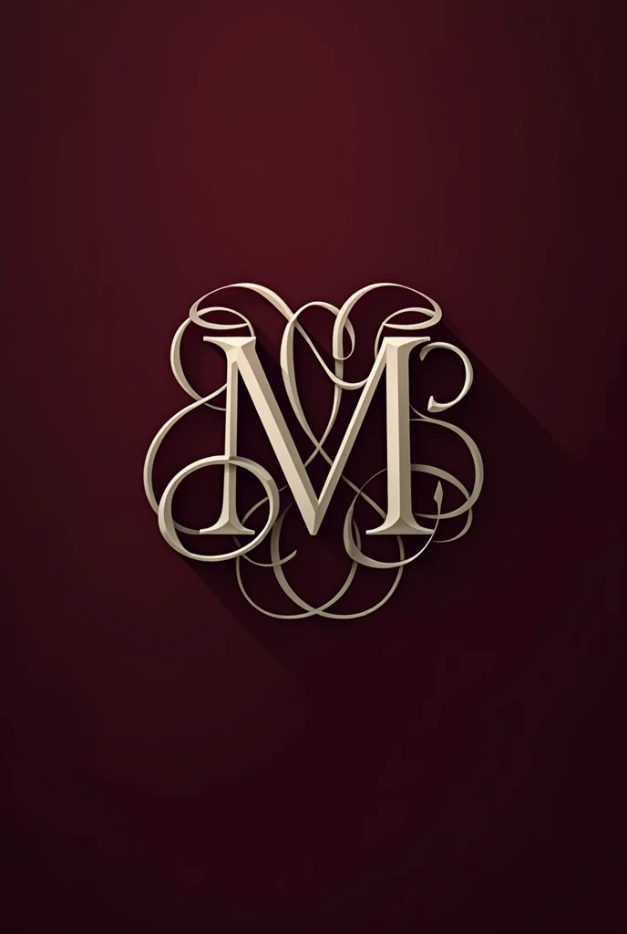 Interlacing the Initials MRP Elegantly, for a law firm with a small scale in the back in wine-colored shell tones, silver and black in cursive letters
