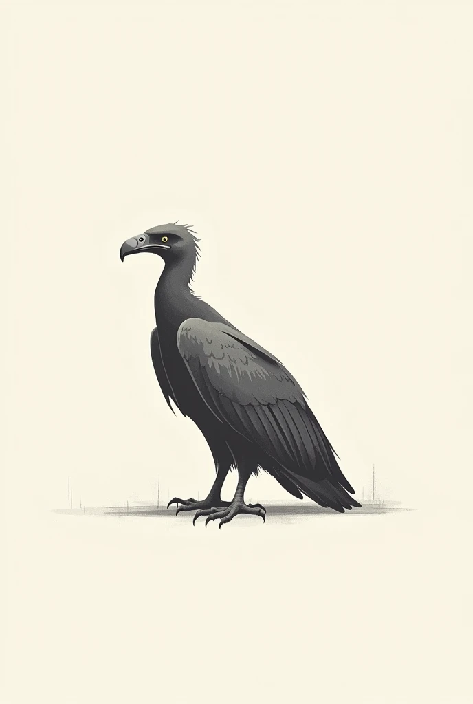 Minimalist vulture drawing for brand design