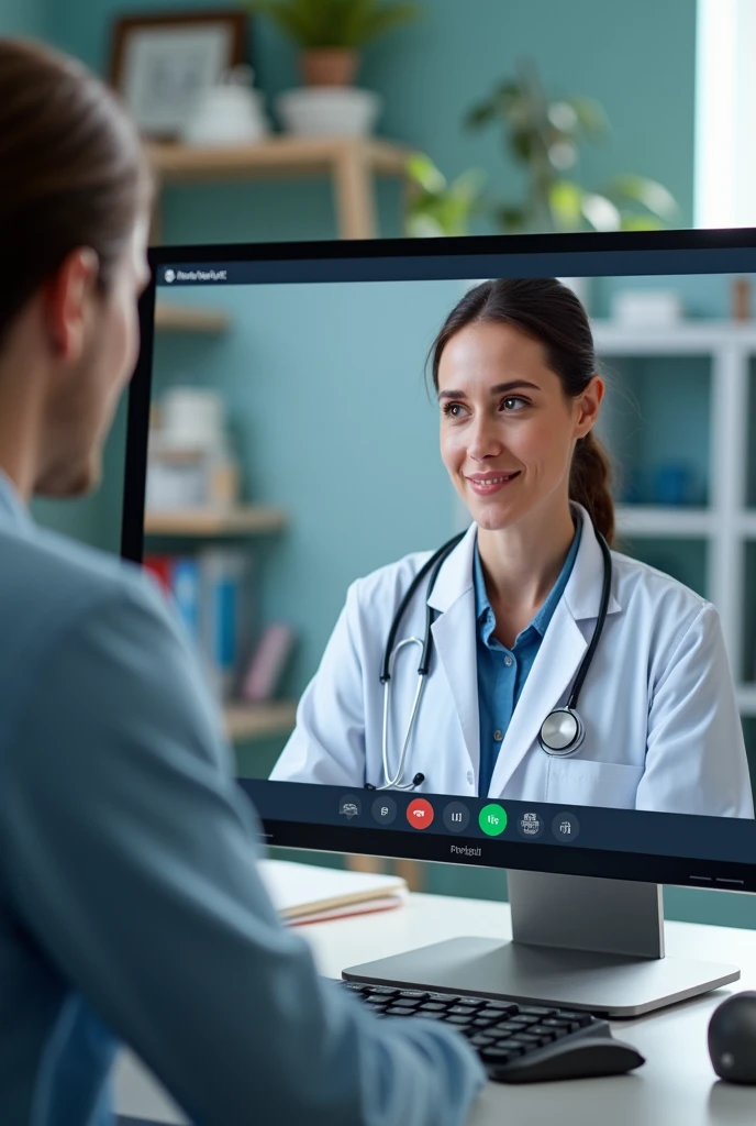doctor VDO call with patient on the computer