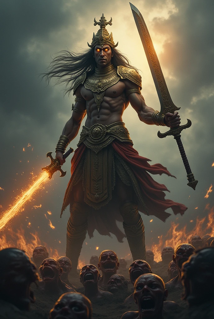  kalki  gathering and cut of heads of criminals in this generation  with his sword 