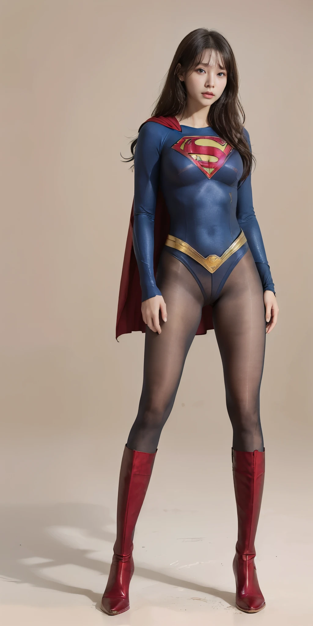 No background、(((Beautiful legs in black tights.)))、(((Legalize the beauty of your suffering face)))、((((Make the most of your original images)))、(((Supergirl Costume)))、(((Beautiful Hair)))、(((suffering)))、(((Please wear black tights....、Wear red boots)))、((Best image quality、8k))、((Highest quality、8k、masterpiece:1.3))、(((Preserve background )))、Sharp focus:1.2、Beautiful woman with perfect figure:1.4、Slim Abs:1.2、Wet body:1.5、Highly detailed face and skin texture、8k