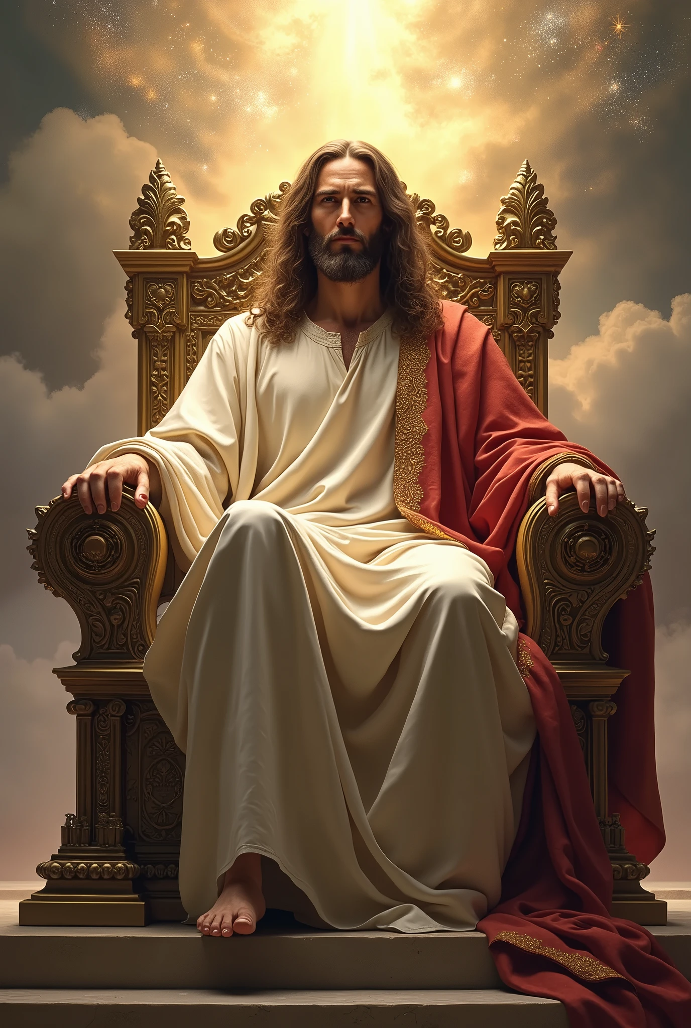 Create Jesus Christ sitting on his throne