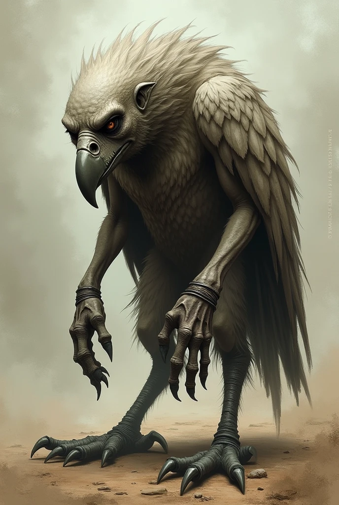 Drawing of a humanized vulture