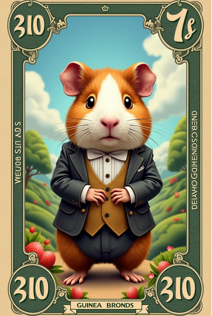 CREATE A MONEY BILL WITH A GUINEA PIG IN THE CENTER