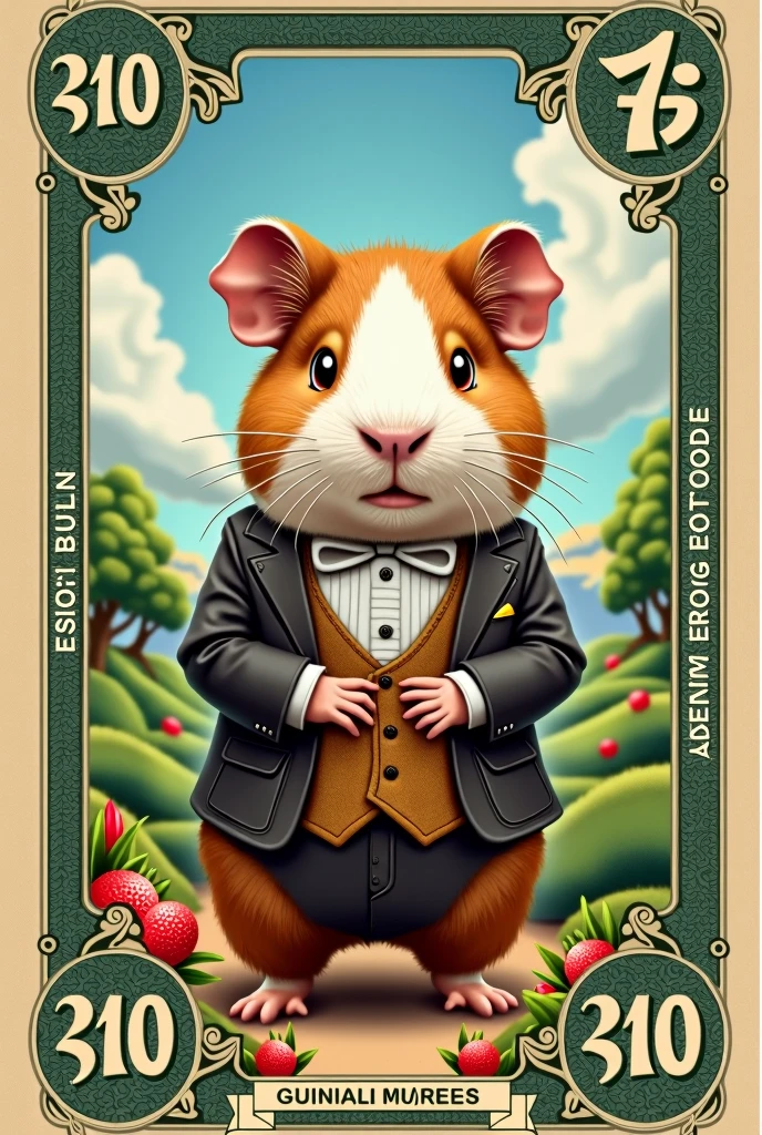 CREATE A MONEY BILL WITH A GUINEA PIG IN THE CENTER