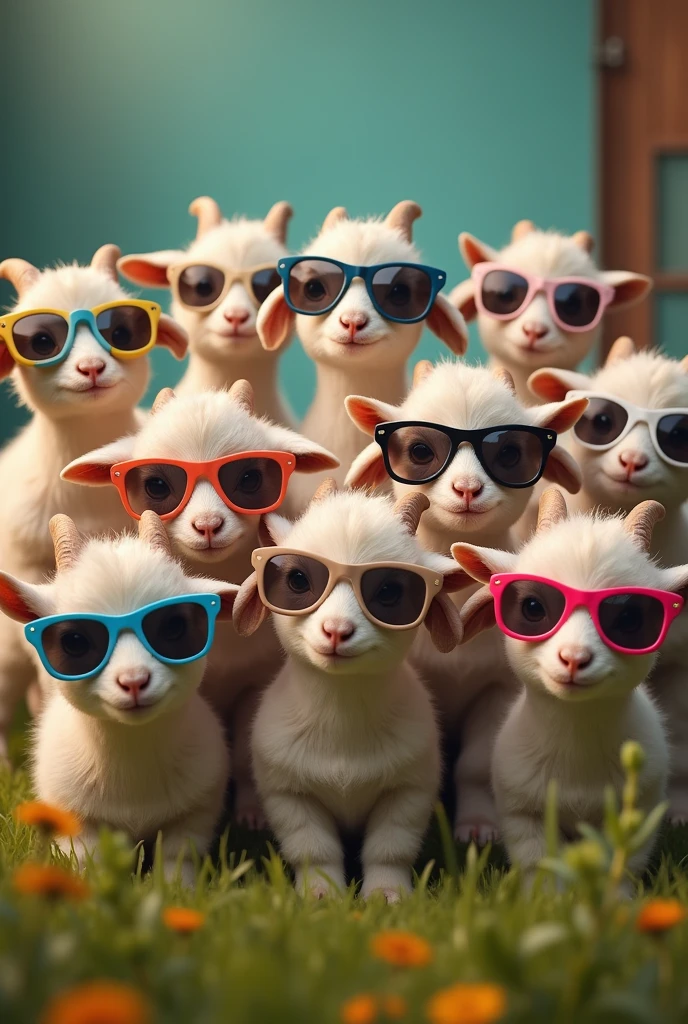 10 Baby goat's wearing cooling glass and take selfie