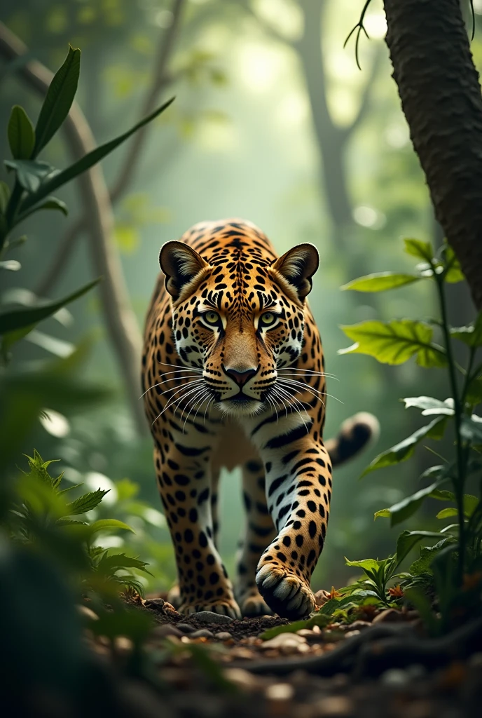 Real picture of a leopard in the jungle