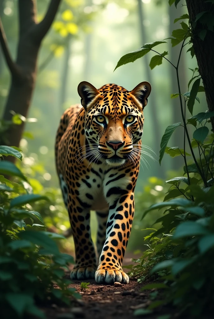 Real picture of a leopard in the jungle