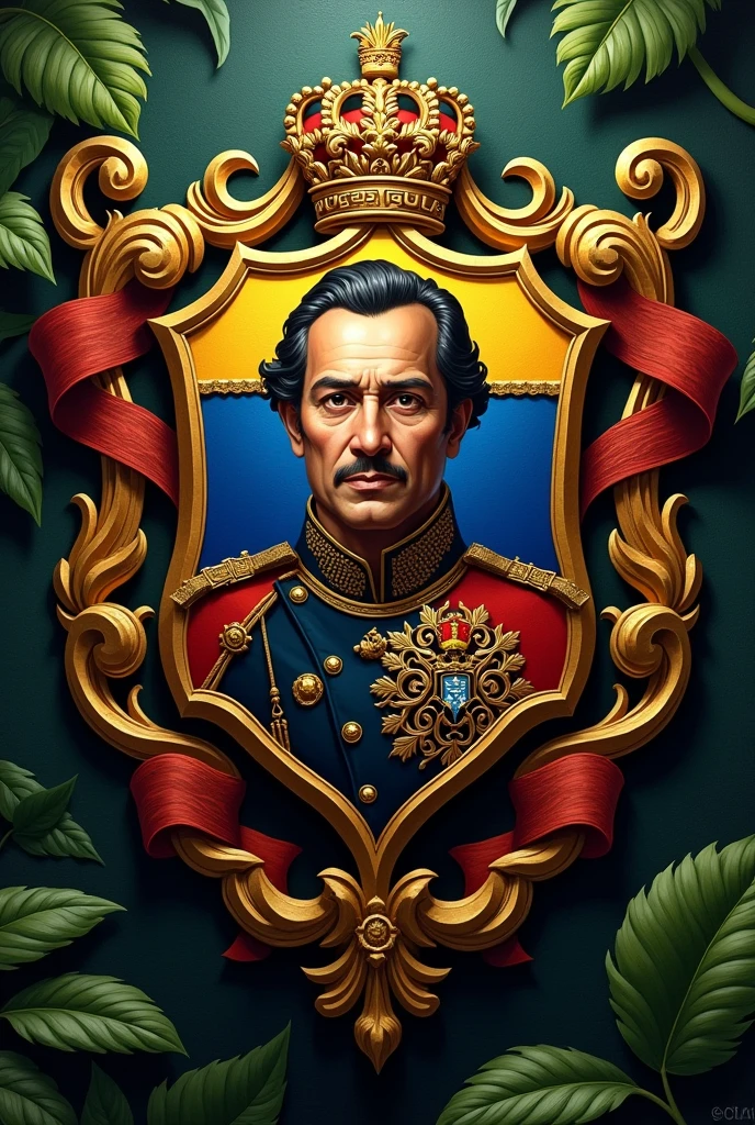 Create the logo of the Bolívar club (shield) as for a painting 


