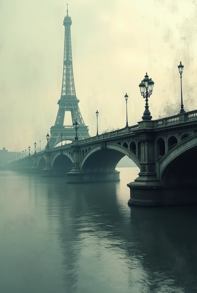 Make a picture of the Pont Alexandre II in Paris but in a very abstract way, very abstract that the place is not recognized as much, if not the essence 