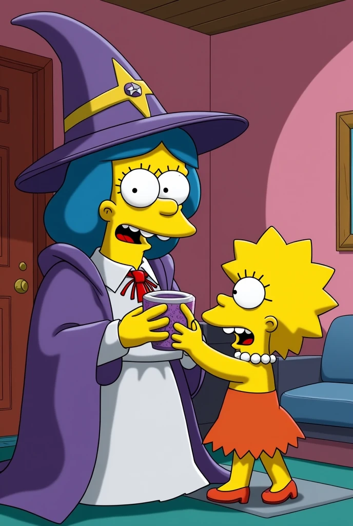 crea una imagen de Amity Blight y Bart Simpson en la calle 3D